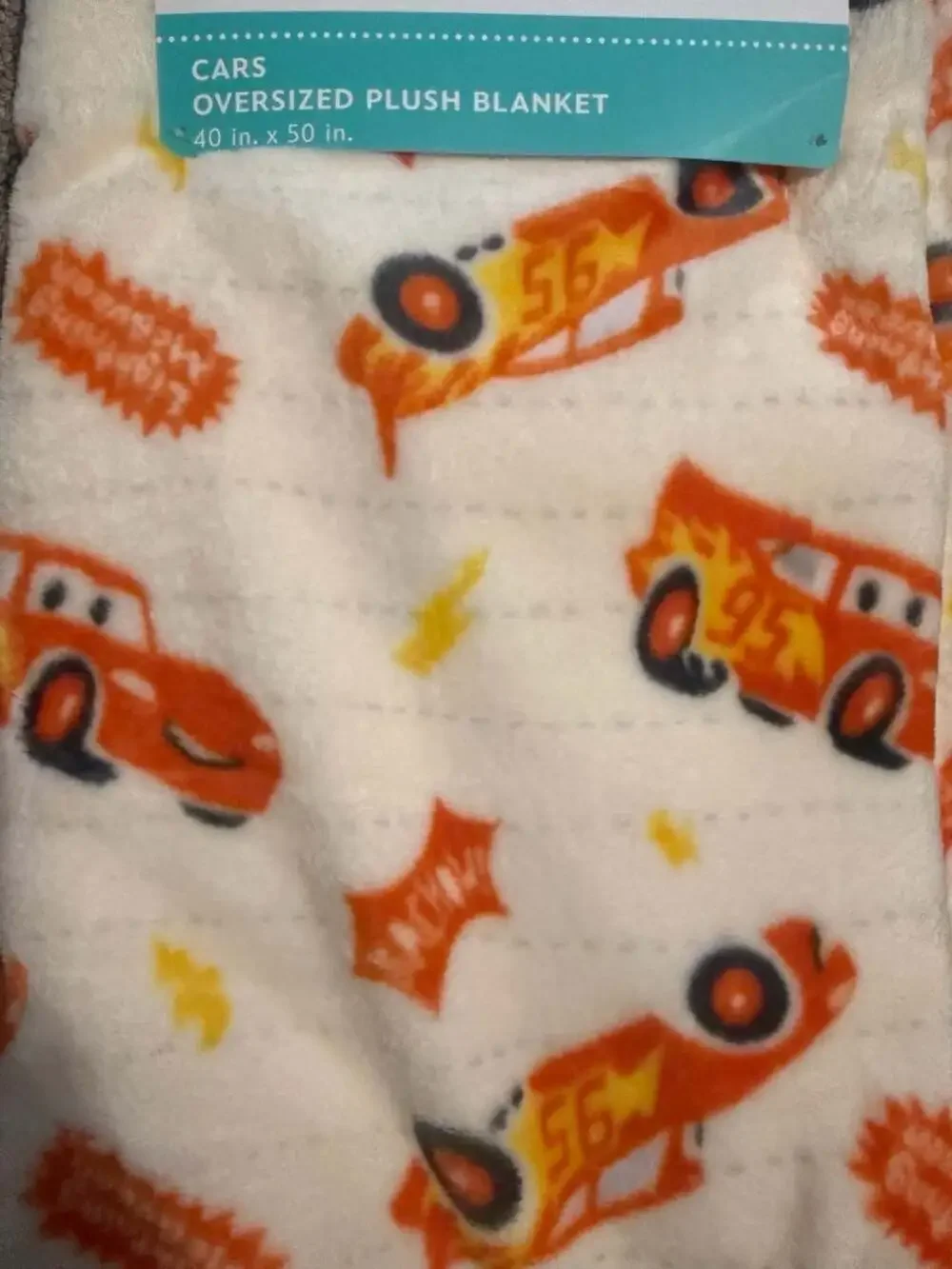 Disney Baby Cars Oversized Plush Blanket 40 in. x 50 in. Lightning McQueen